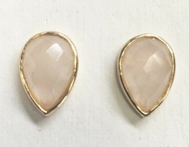 Daniela Swaebe 18K Gold-Plated Faceted Rose Quartz Drop Pear Shape Post Earrings