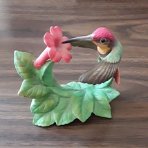 Sweet RUBY-TOPAZ HUMMINGBIRD w/ TRUMPET CREEPER Bronson Porcelain Figuri... - $13.10