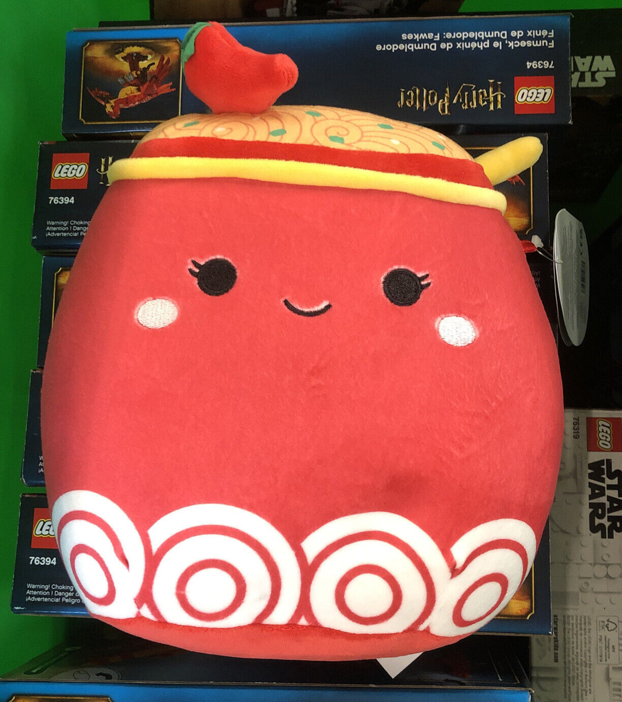 Squishmallow 8 Inches Odion The Chili Spicy Ramen Noodles Bowl New