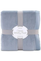 Berkshire Classic Velvety Plush King Blanket Polar Blue NWT 90&quot; × 108&quot;  - $36.47