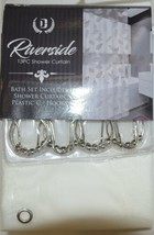 Riverside Thirteen Piece Shower Curtain Clear Frosted Leaf Pattern image 1