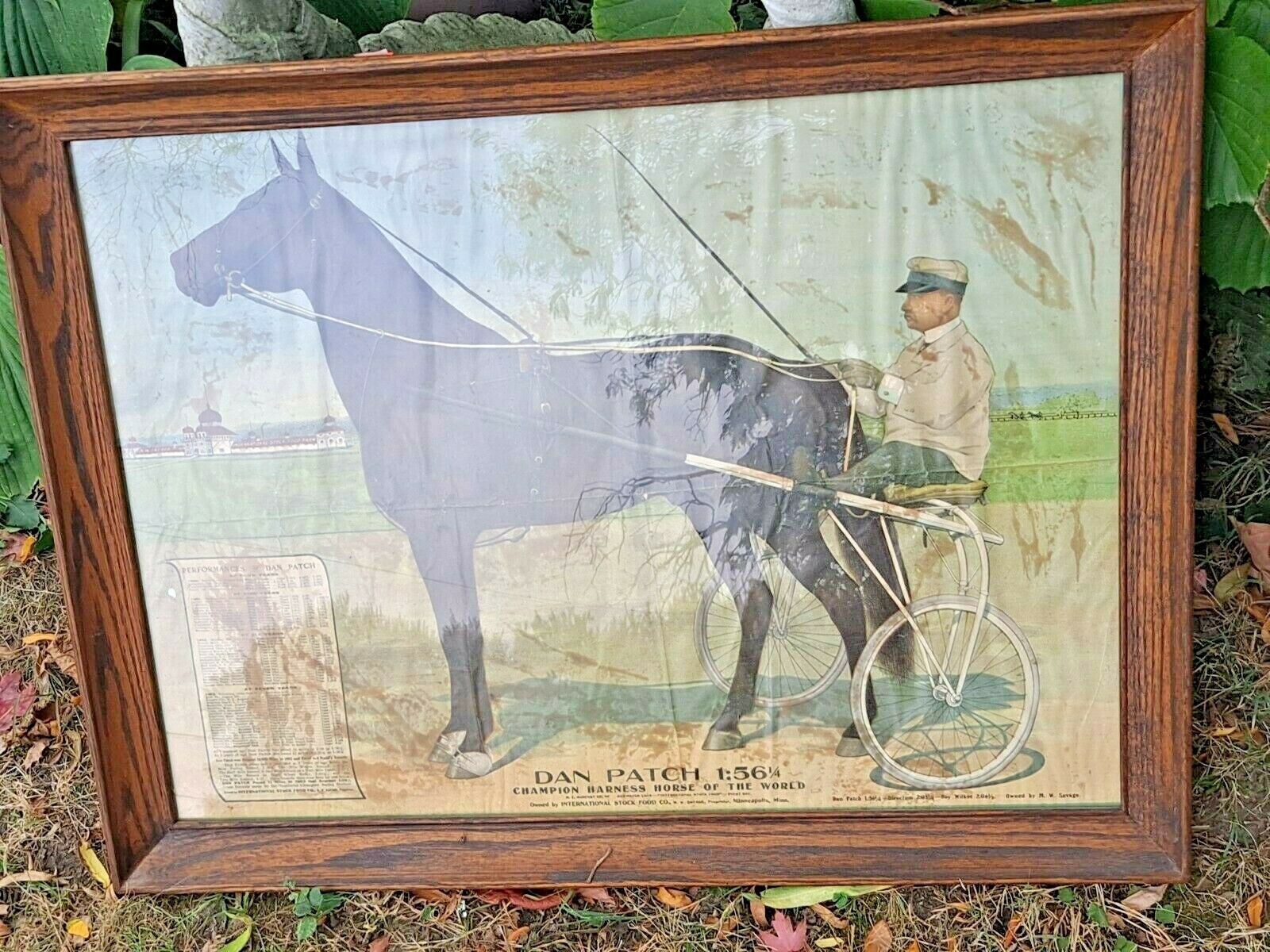Primary image for Dan Patch 1:56 Antique Framed Print Racing Horse Possible canvas or Cloth