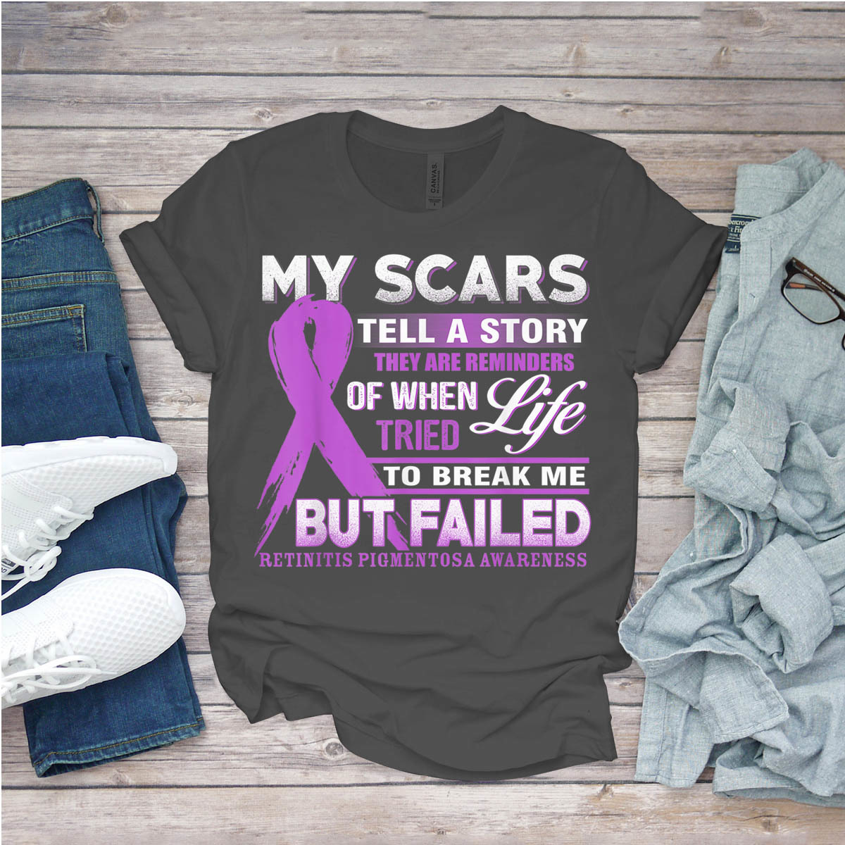 My Scars Tell A Story Retinitis Pigmentosa Awareness T-Shirt Birthday ...