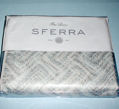 Sferra Mosaico Tin F/Queen Duvet Cover Cotton Sateen Print Italy New - $295.90