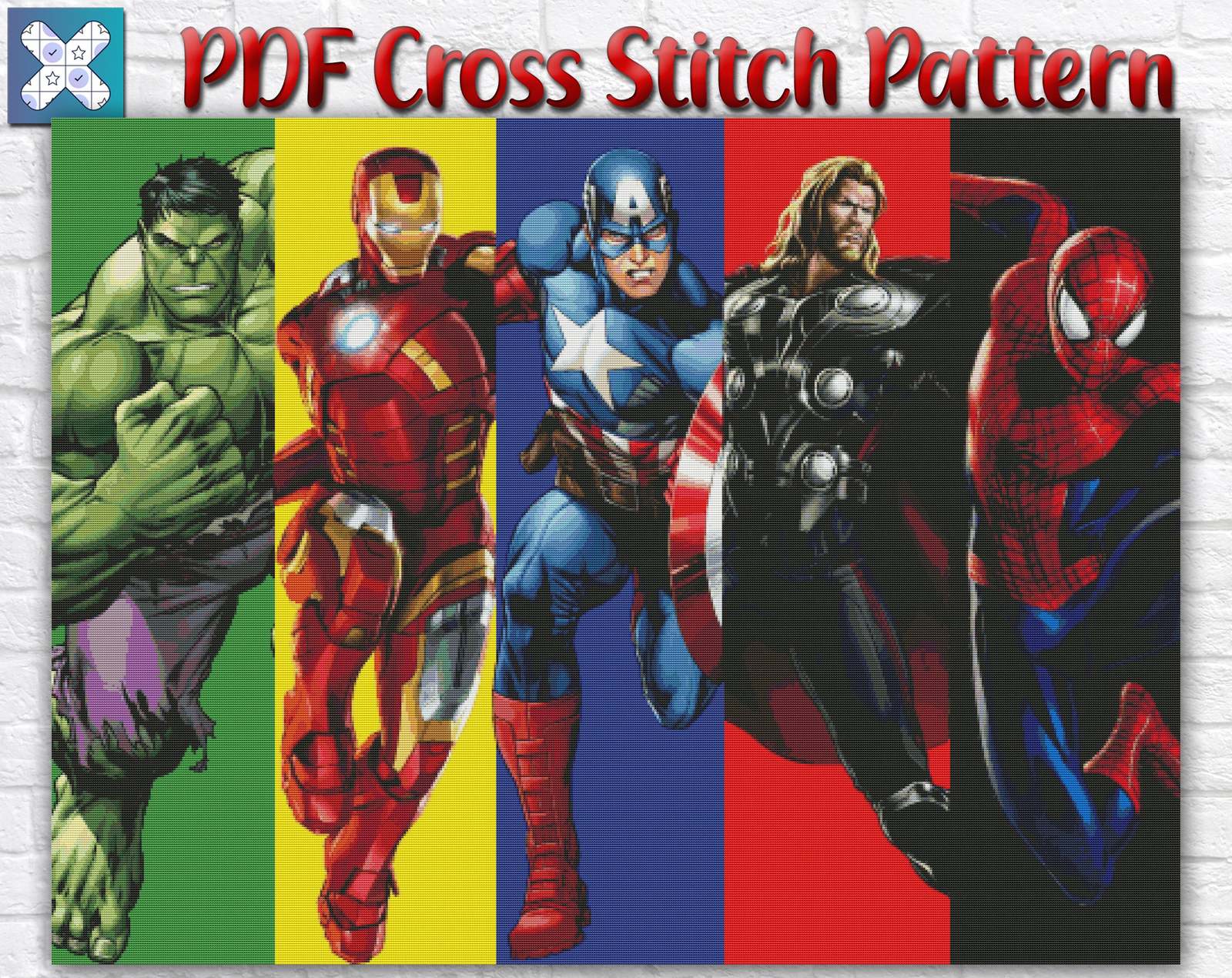 Avengers Movie PDF Cross Stitch Pattern / Marvel Heroes PDF Cross Stitch Chart