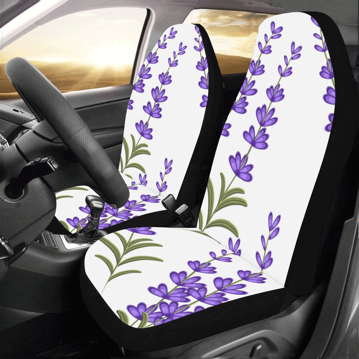 Small Petal Flowers Cute Universal Fit Auto Drive Car Seat Covers ...