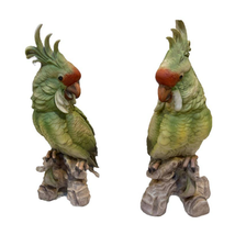 Andrea by Sadek Green/Red Cockatoos/Parrots Birds Porcelain Figurine Jap... - $250.00