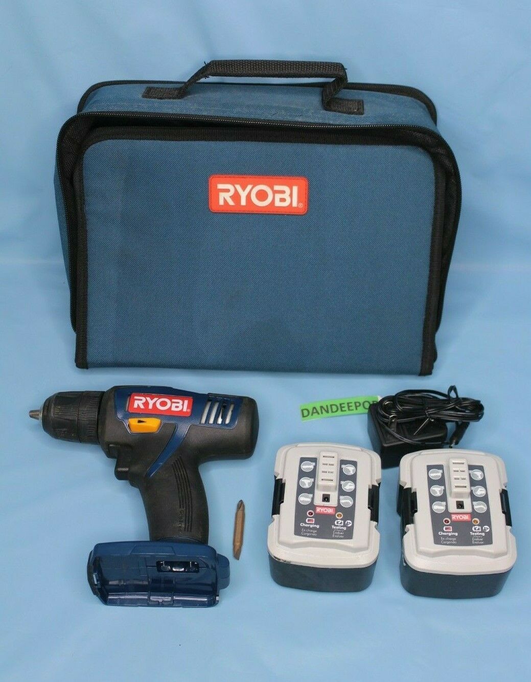 Ryobi 12 Volt Cordless Drill Set CD100 In Soft Case, 2 Batteries ...