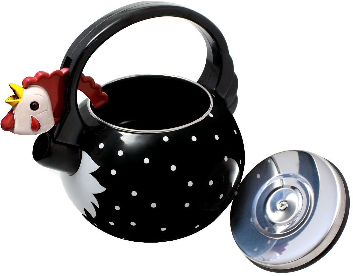 JustNile Cute Decorative Enameled Steel Whistling Tea Kettle 2 Quarts