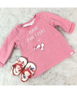 H&amp;M Baby Girl Pink Sweatshirt White Graphic Pullover Everyday Top Size 4... - $6.79
