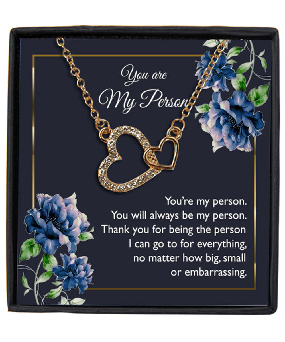 Best Friend Gifts, Gold Interlocking Hearts Necklace For Women, You are My