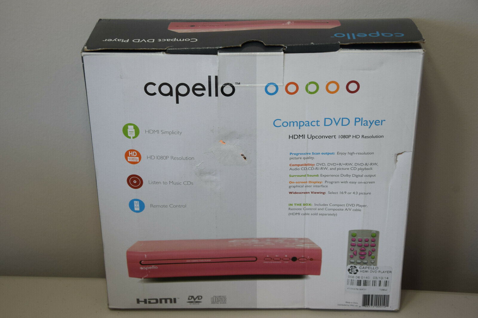 Capello 2 Channel HDMI Upconverting 1080P HD Compact Disc DVD Player