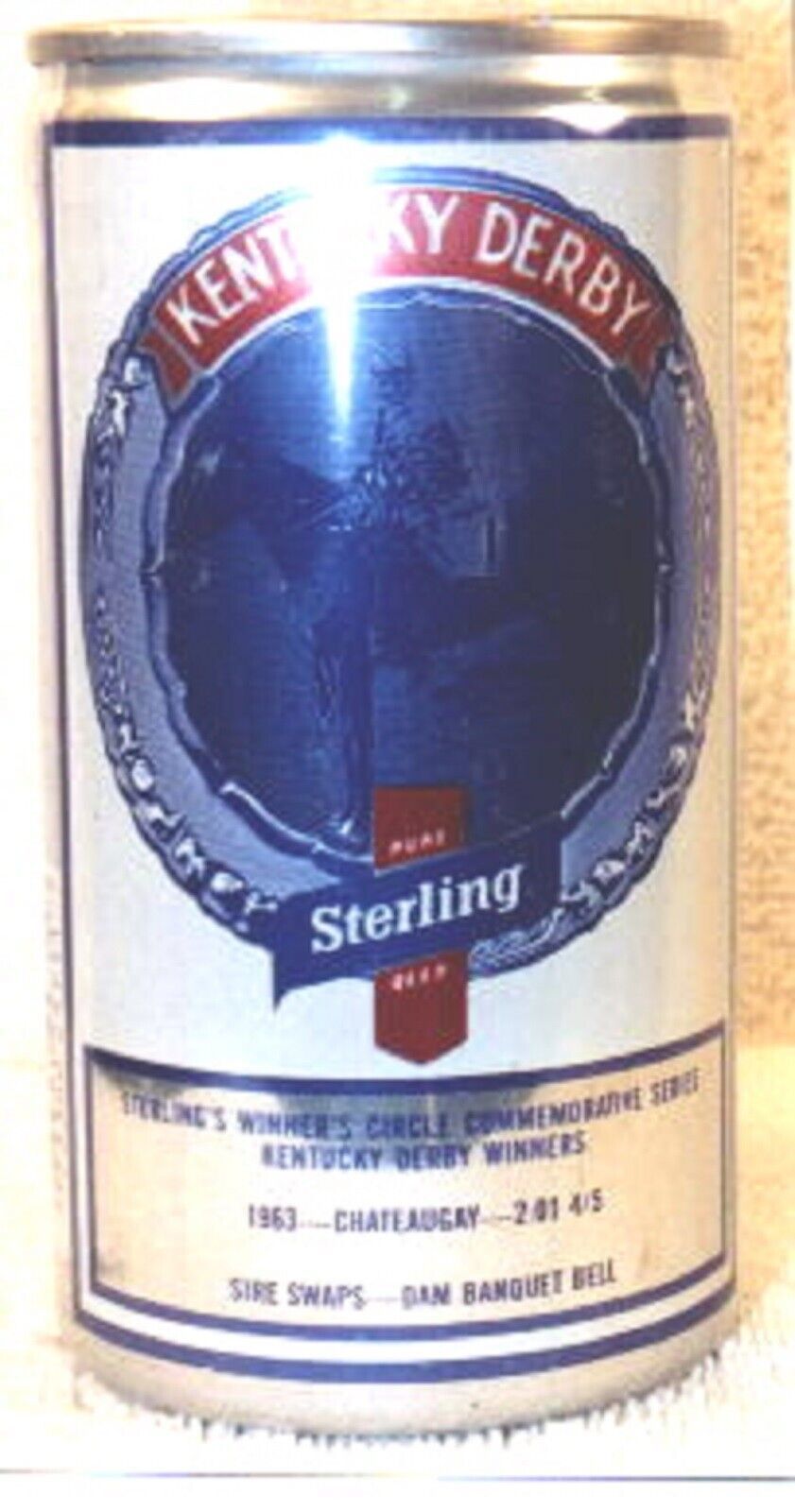 1963 Kentucky Derby Winner/Sterling Beer Can in Ex. Con CHATEAUGAY