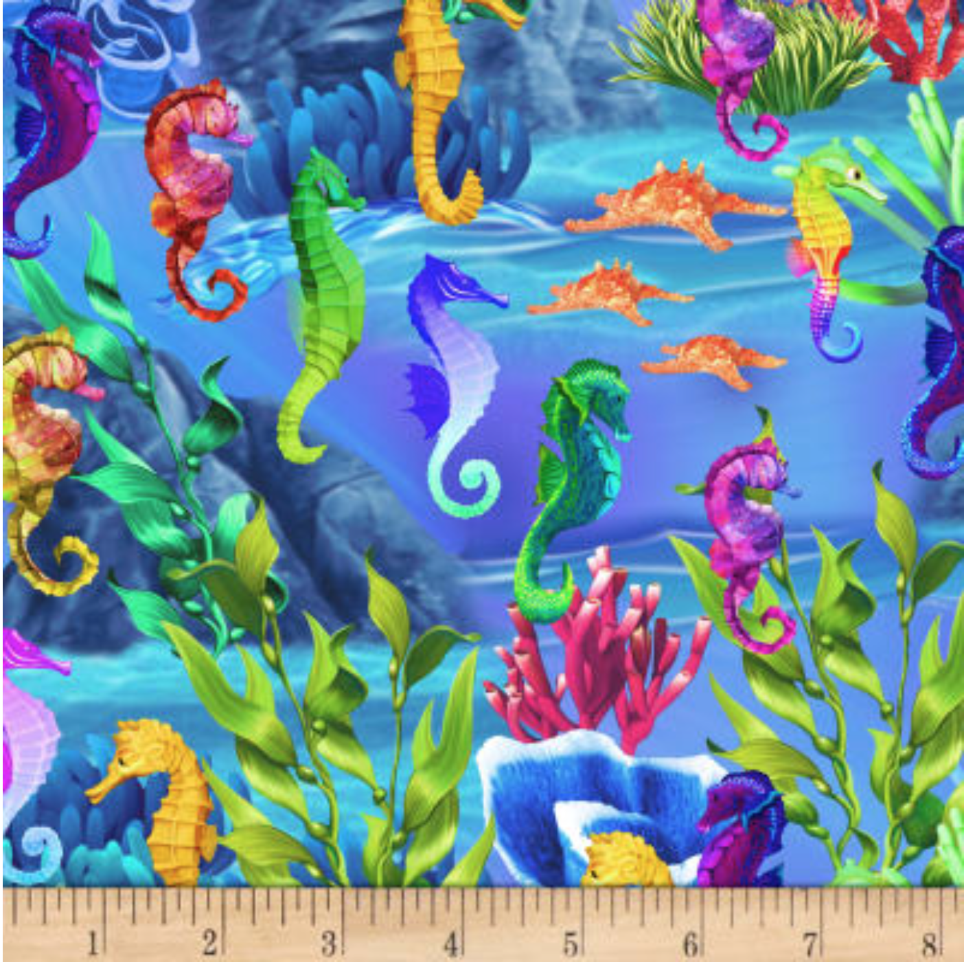 Timeless Treasures Sea Life Seahorses Sea Fabric 100 cotton Fabric by