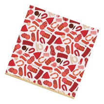 By The Yard, Appetizing Yummy Farm Meat And Sausas Pattern With Beef Steaks P - $39.99