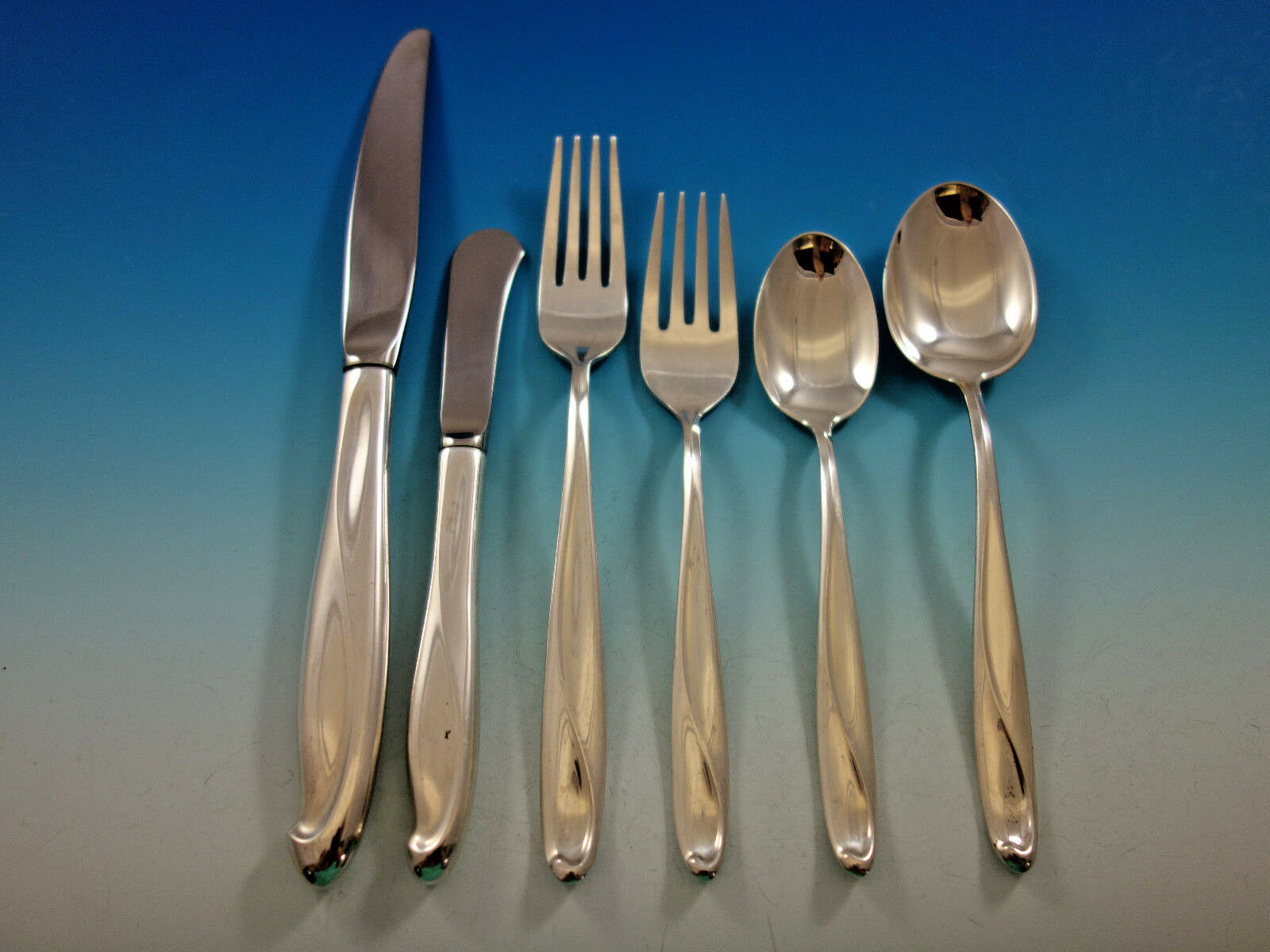 Silver Sculpture by Reed and Barton Sterling Silver Flatware Set Service 77 pcs - $4,650.00