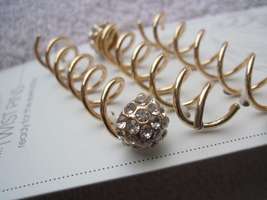 3 Scunci Elite Metal Hair Spin Pins Diamond Accent Ends Gold Blonde Luxe Beauty - $12.00
