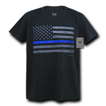 Law Enforcement Police Graphic Patriotic Blue Line Flag Black Men&#39;s T-Shirt - $21.95
