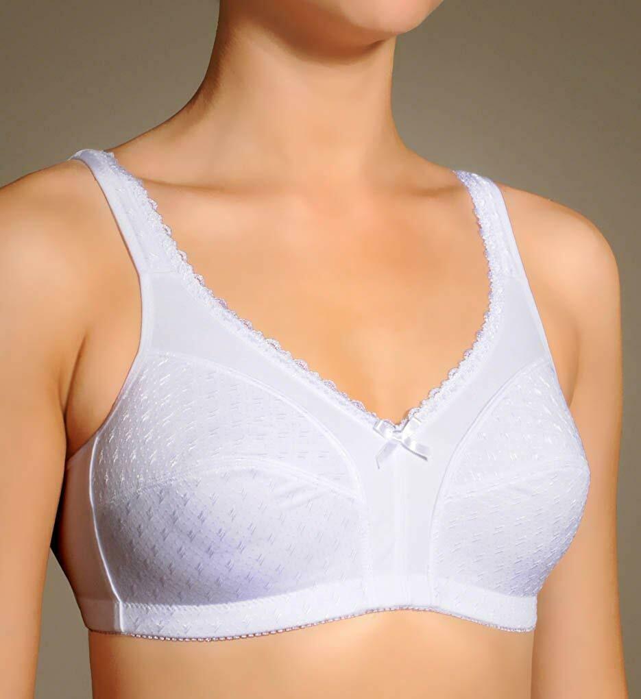 Dominique WHITE Cotton Blend Soft Cup Bra, US 48DD, UK 48DD Bras