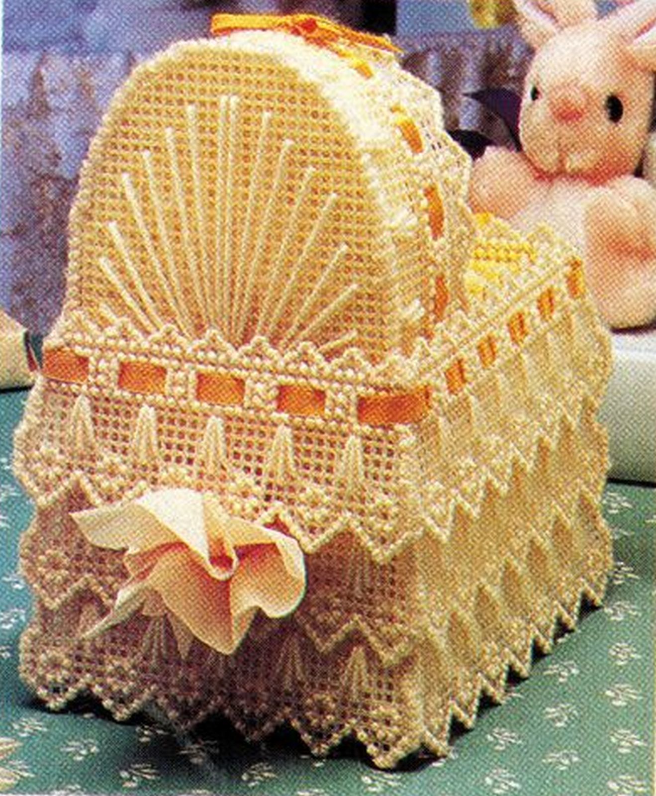 Plastic Canvas Baby Ruffled Tissue Cover Baby Doll