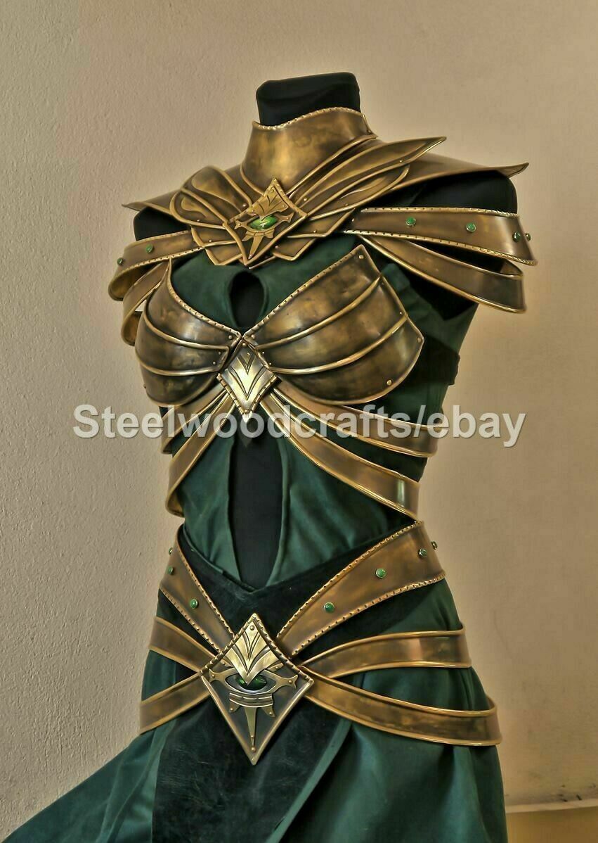 Medieval LOTR Elven Princess Female Armor Corset/Tassets/Pauldrons with ...