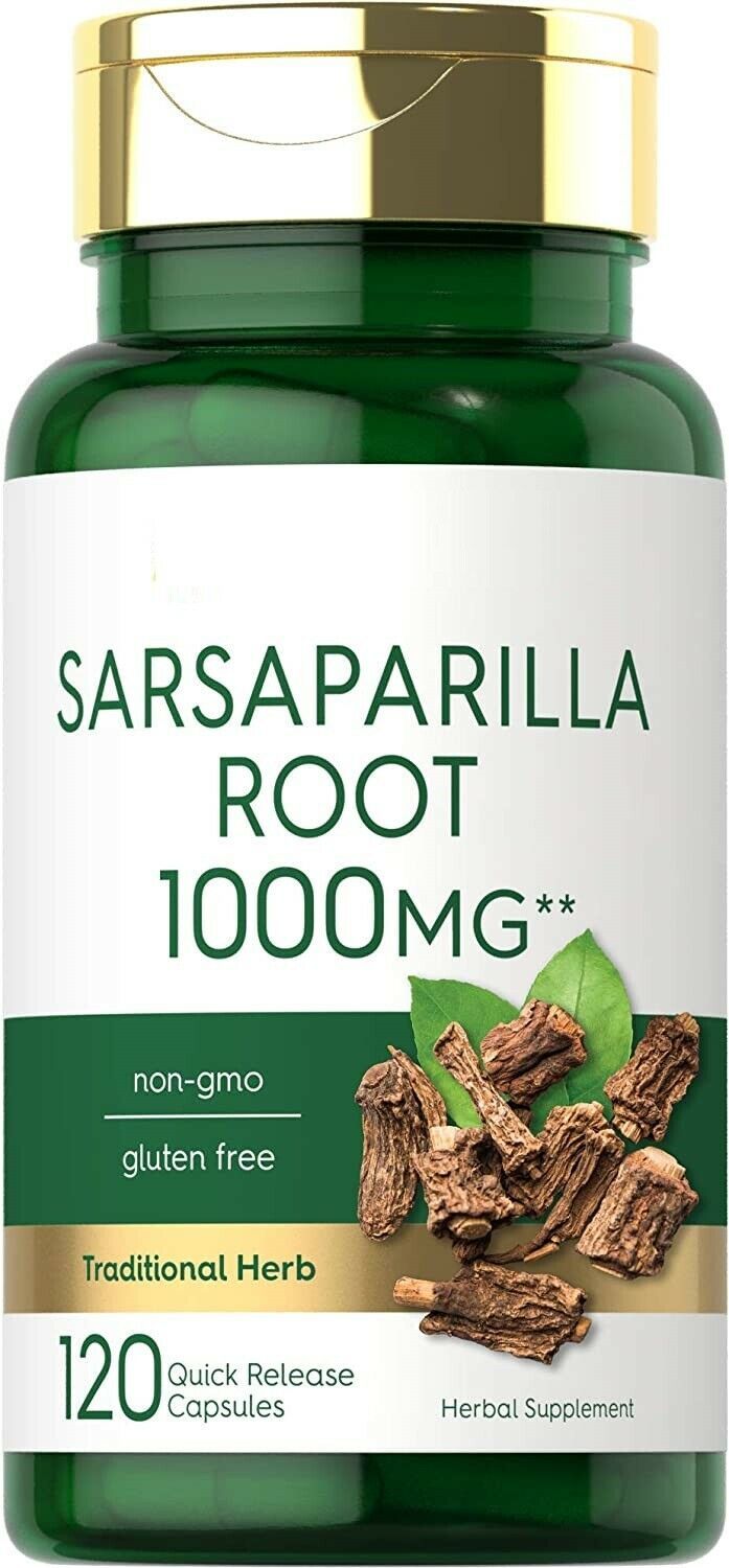 Sarsaparilla Root 1000mg 120 Caps Non GMO Smilax officinalis No Gluten
