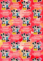 Mickey and Minnie Personalised Valentines Day Gift Wrap - Disney Wrapping Paper - $5.42