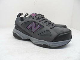 New Balance Women&#39;s 627v2 Steel-Toe Work Shoes WID627P2 Grey/Pink Leathe... - $85.49
