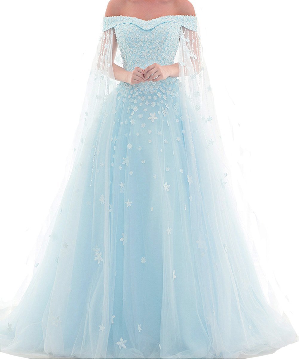 Kivary Lace Long A Line Formal Prom Dresses Evening Gowns Plus Size Aqua US 18W