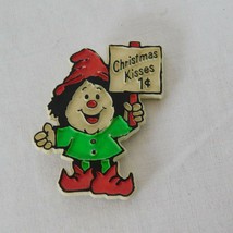 Hallmark Christmas Kisses 1 Cent Vintage Elf Pixie Plastic Holiday Brooc... - $5.95