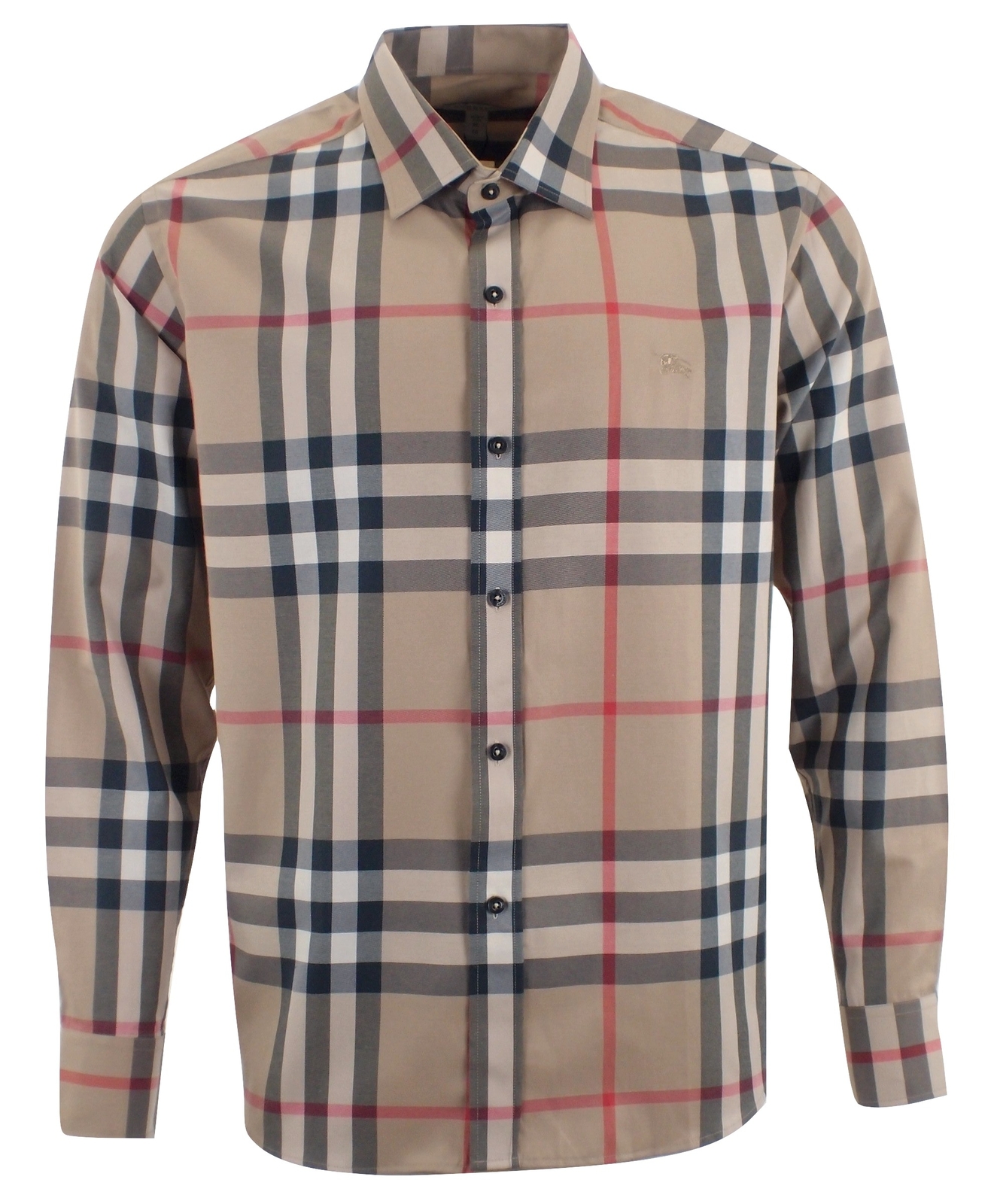 Image of Burberry Brit Men's Long Sleeve 100% Cotton Dress Shirt BEIGE CAMEL size S