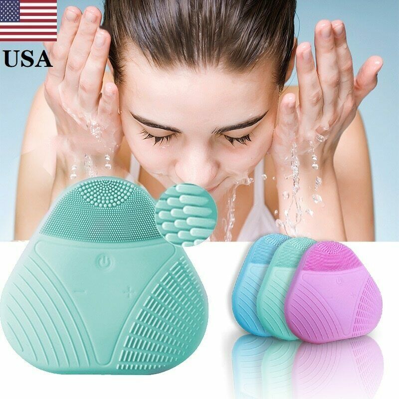 USA Silicone Electric Face Cleansing Brush Skin Cleaner Face Scrub
