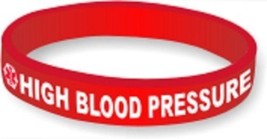 Rubber Medical Condition Identification Bracelet ~ High Blood Pressure - $11.95