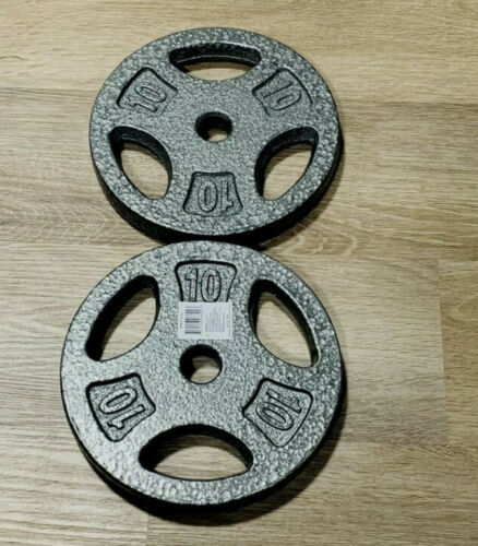 Fast Total 40 Lbs 4 CAP Iron Barbell Standard 1 Inch Grip 10 Lbs Weight Plates