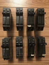 Lot Of 8 Ge Thqp 2 Pole 120/240V Amp (6) Ge Thqp 15A (2) Ge Thqp 20A Breaker - $112.20