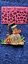 New Betsey Johnson Brooch Snowman Halloween Fall Winter Collectible Decorative - $14.99