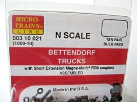 Micro-Trains Stock #00310021 (1000-10) Bettendorf Trucks with Short Couplers (N) image 2