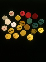 Lot of 22 vintage colorful plastic Golf Ball Markers