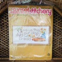 Sunset Stitchery Give Us This Day Kit #2647 Vtg Crewel Embroidery Sunset Designs - $25.49