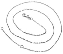 18K WHITE GOLD CHAIN, 1.0 MM ROLO ROUND CIRCLE LINK, 17.7 INCHES, MADE IN ITALY image 1