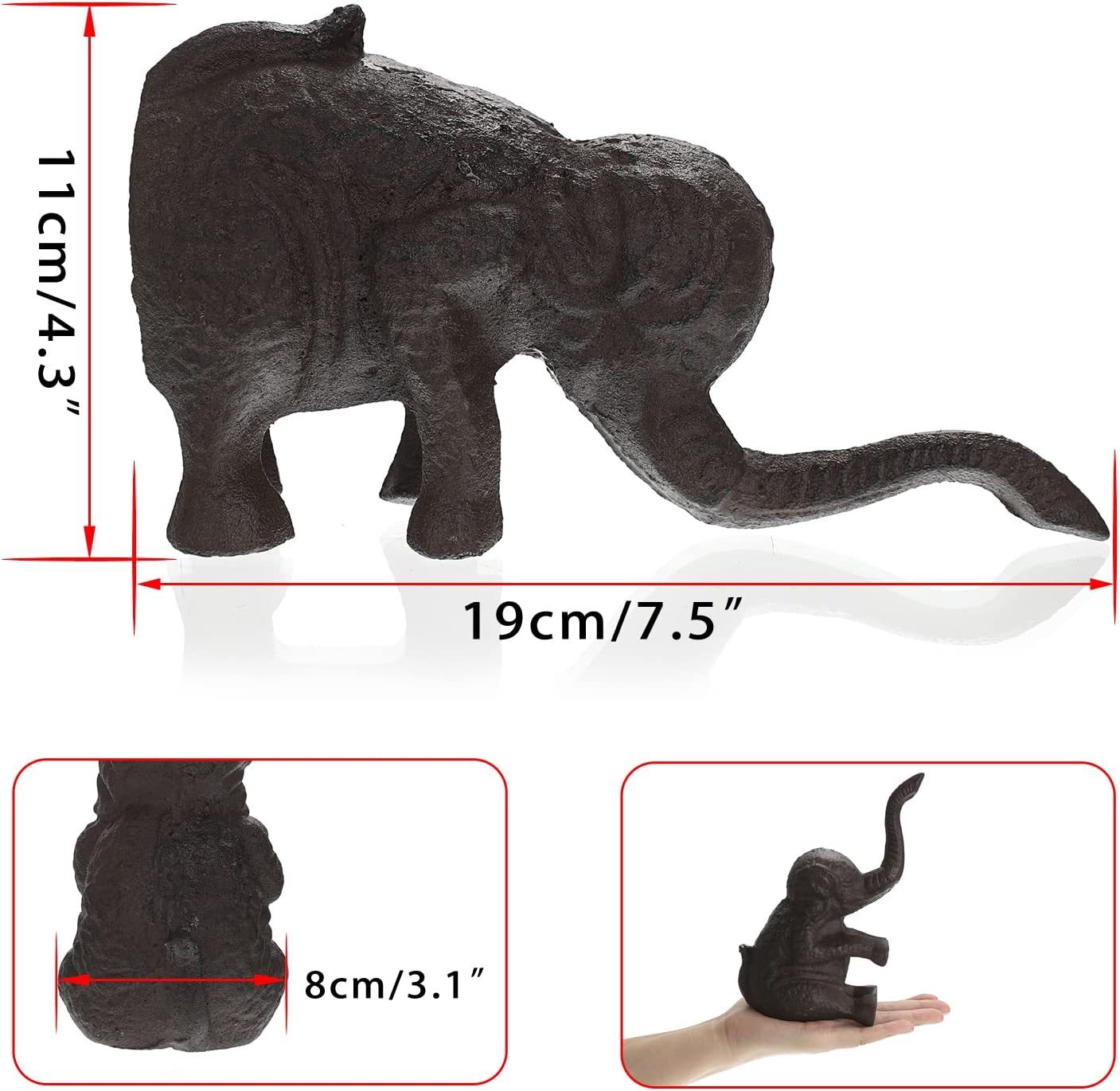 Sumnacon Cast Iron Cute Elephant Door Stop - Heavy Duty Floor Door ...