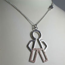 925 SILVER, AQUAFORTE NECKLACE RHODIUM SILVER, ROSE PLATED, ZIRCONIA BABY CHARM image 3