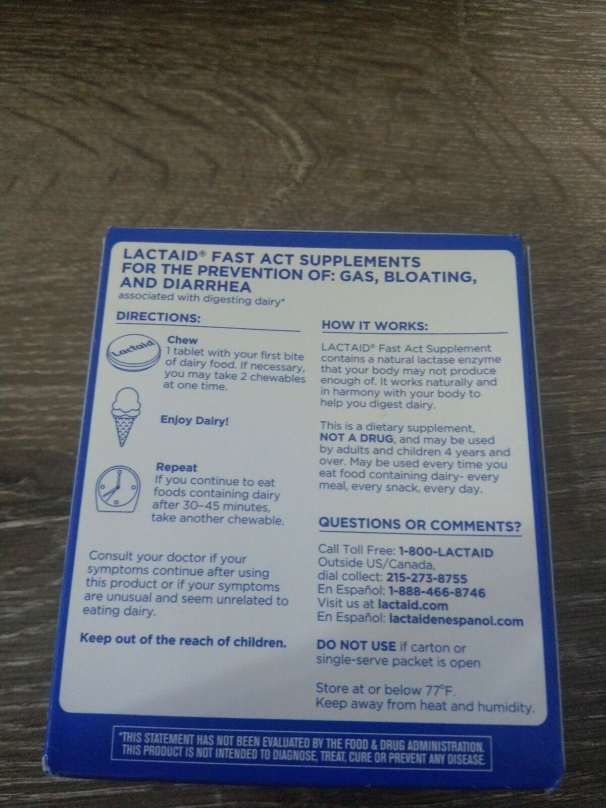 Lactaid Fast Act Lactose Intolerance Chewables with Lactase Enzymes