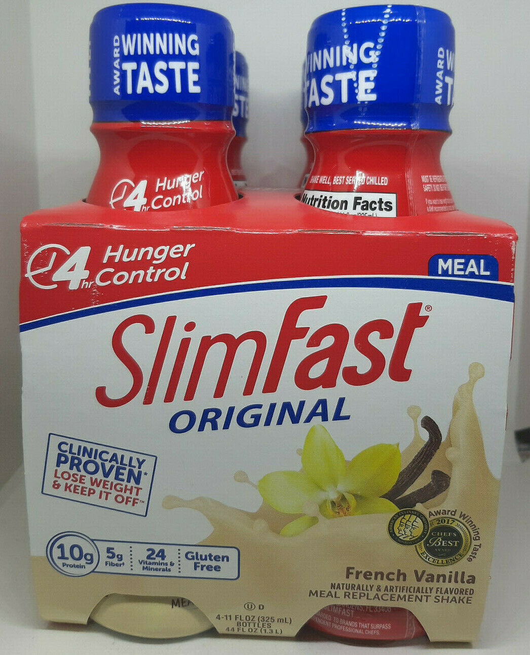 SlimFast 4 Bottles French Vanilla Meal Replacement Shakes Weight Loss