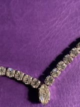 Vintage Elegant Kramer Signed Clear Rhinestone Collar Necklace 15” - $23.76