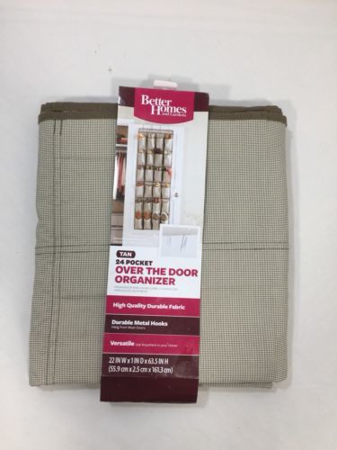 Better Homes 24 Pocket Over The Door Organizer 63 Inches 22 W Inches Brown - $17.77
