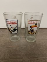 Guinness Beer Pub Glasses Pair Of Pint 16 oz Glasses Collector Set w/Labels - £22.54 GBP