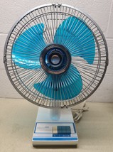 Vintage McGraw Edison Deluxe Blue Blade Oscillating Fan 12" - Tested & Working image 1