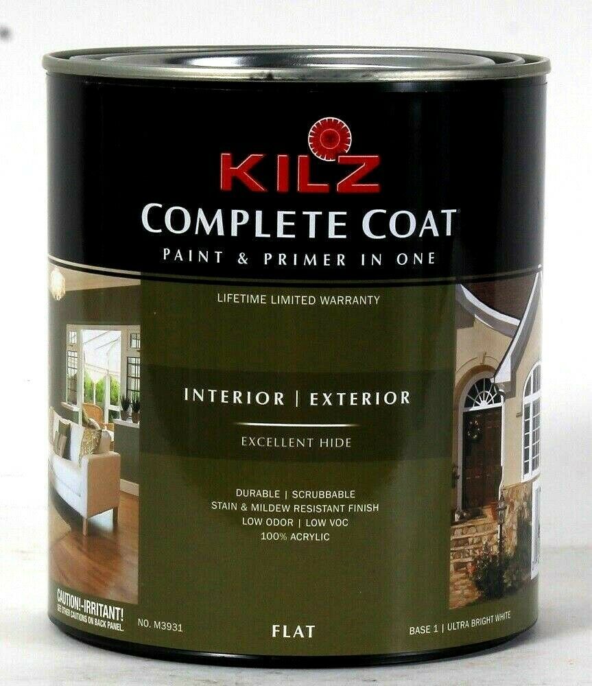 1 Can Kilz 31.5 Oz Complete Coat M3931 Flat 100 Acrylic Paint & Primer