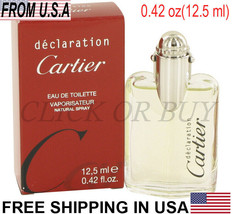 Declaration Cologne by Cartier, 0.42 oz/12.5 ml Eau De Toilette Spray For Men's - $29.69
